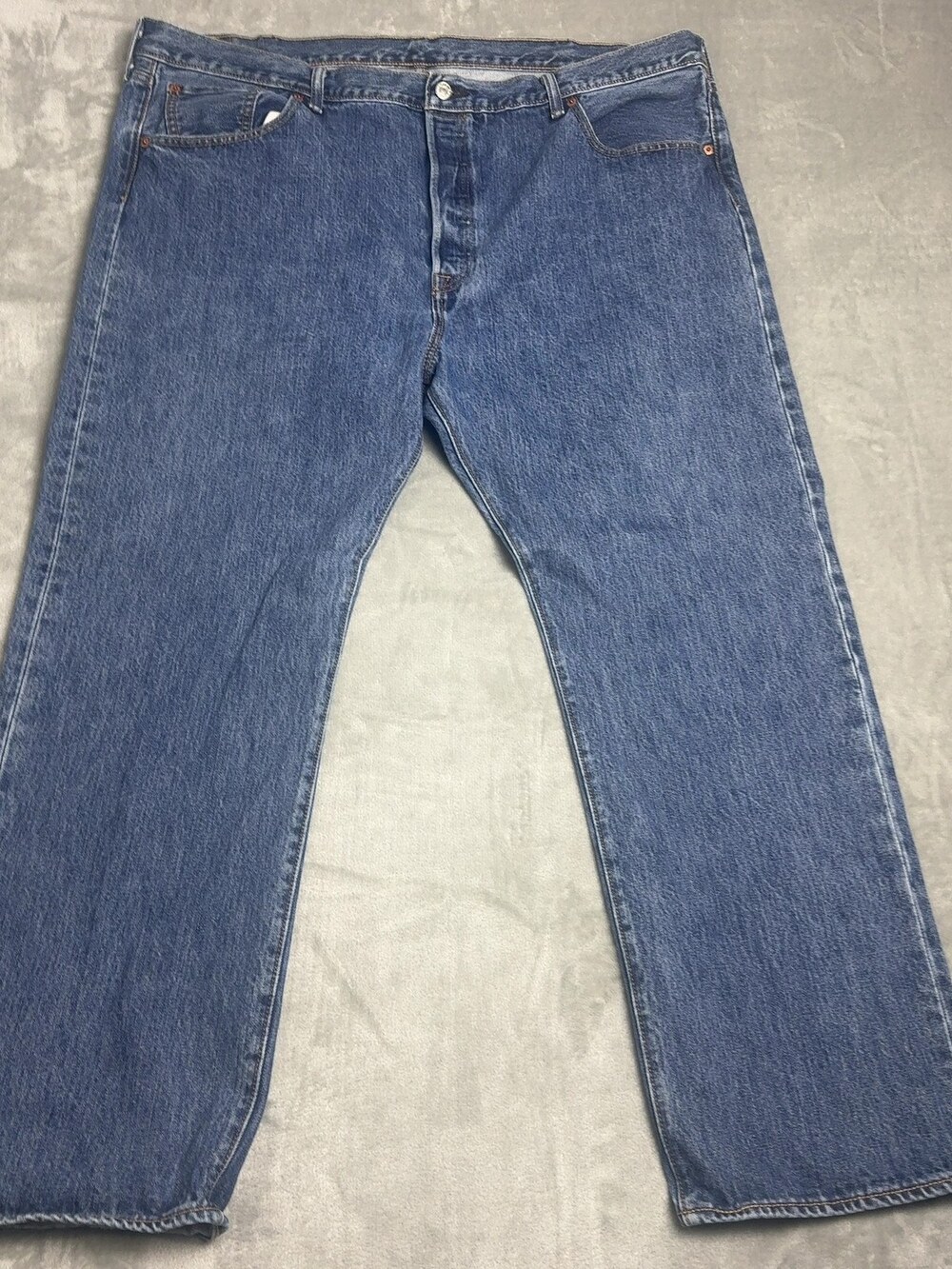 Levi's Mens 44x32 Medium Wash 501 Original Fit Button Fly Jeans
